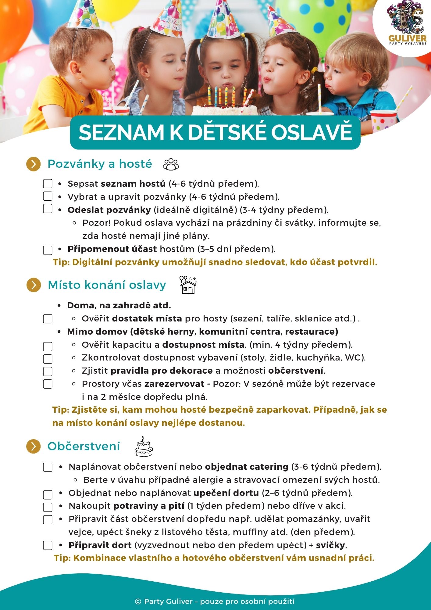 Plánovač oslavy a aktivity